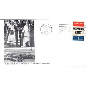 1965 Pope Paul VI Arrives at Kennedy Airport Jamaica NY Postal Cover TI5-PC1